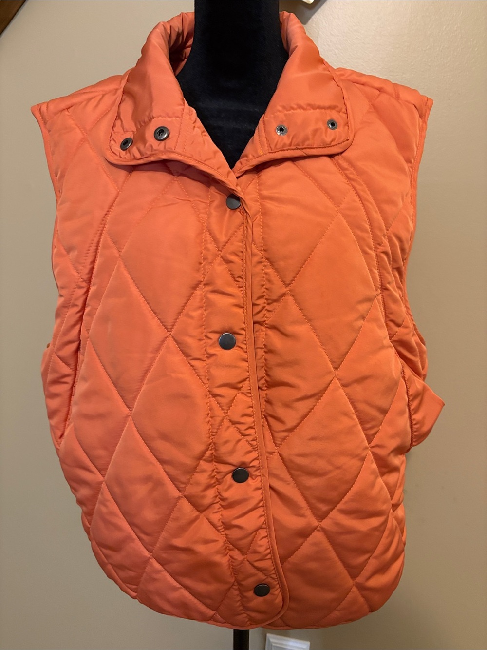 Haptics Quilted Orange Puffer Vest - Women's Cozy Layer
